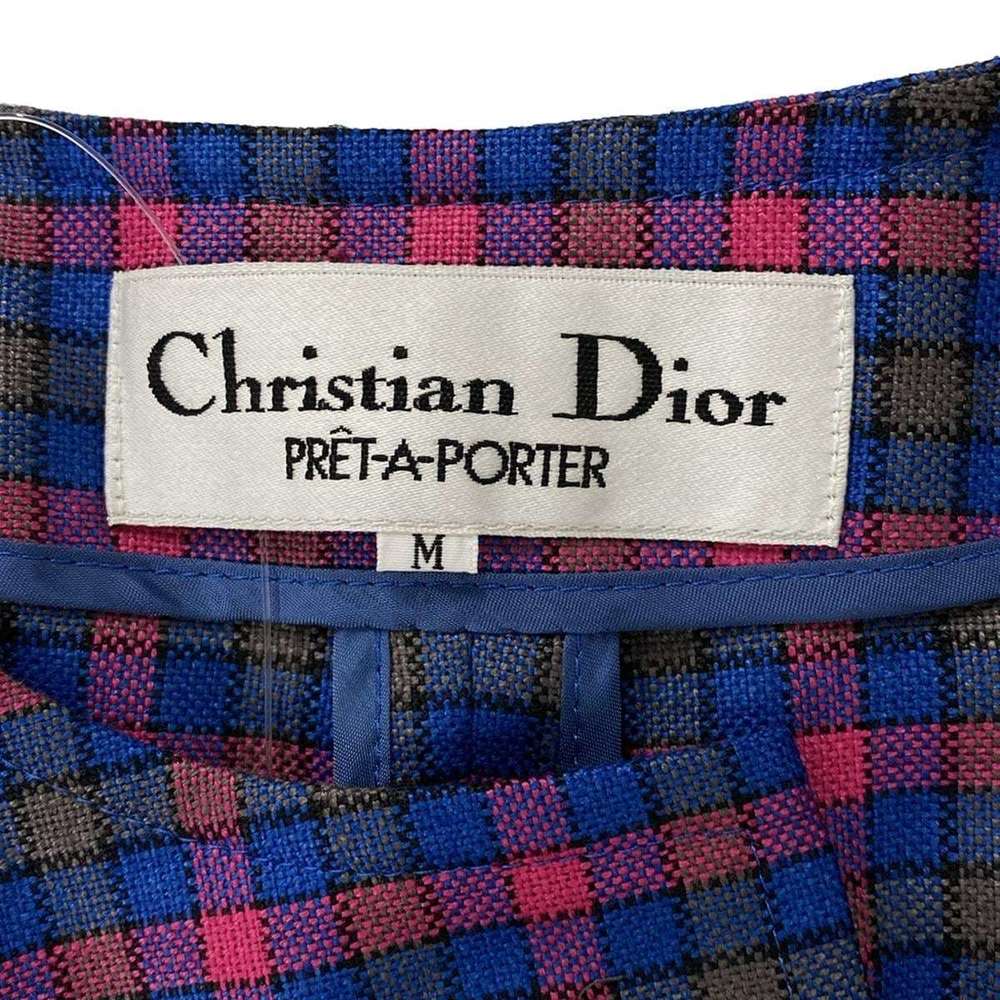 Dior Checked Pattern Long Sleeve Jacket Blue - image 3